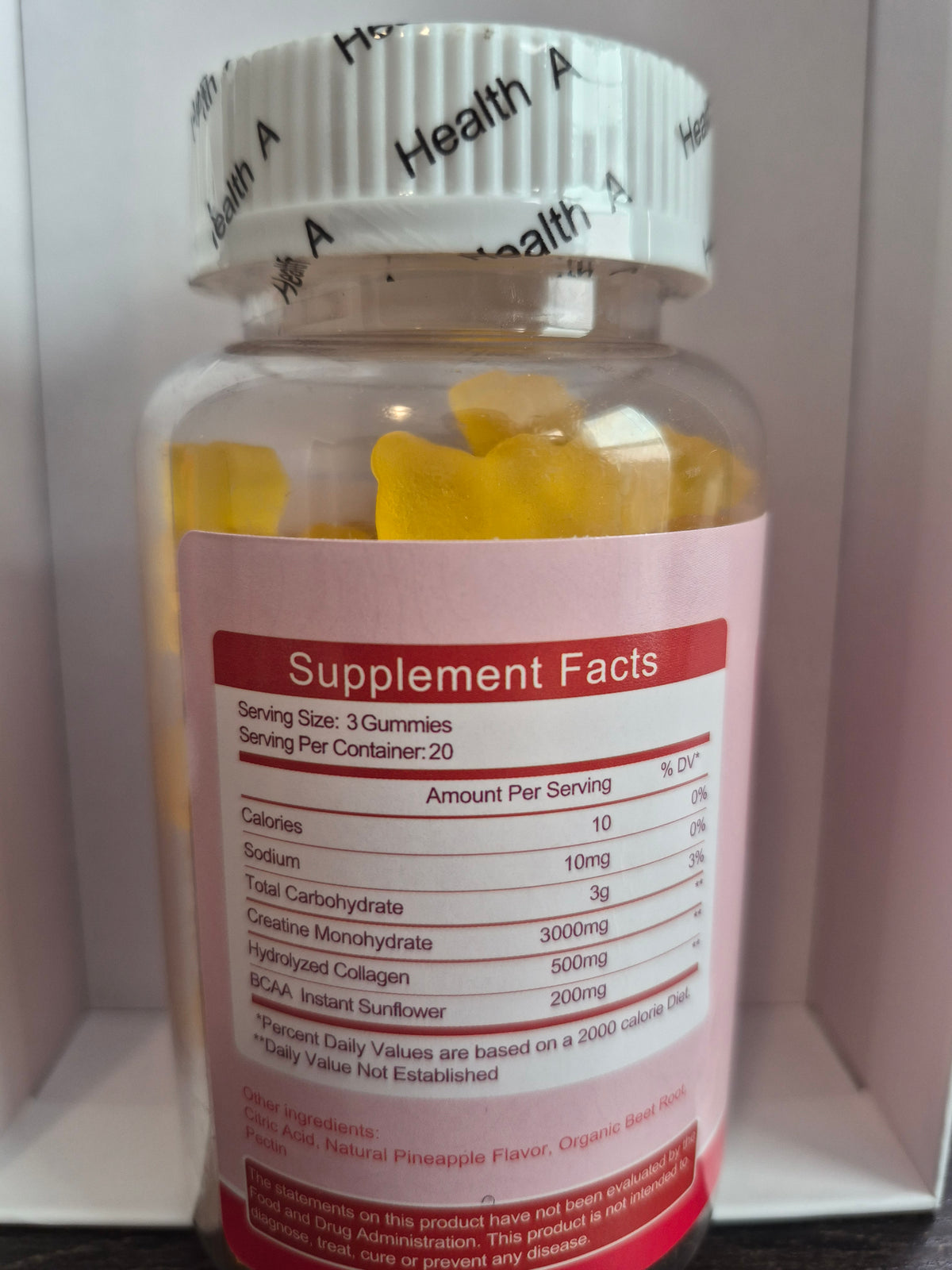 Creatine Gummies with Collagen & BCAAs — 60 Capsules