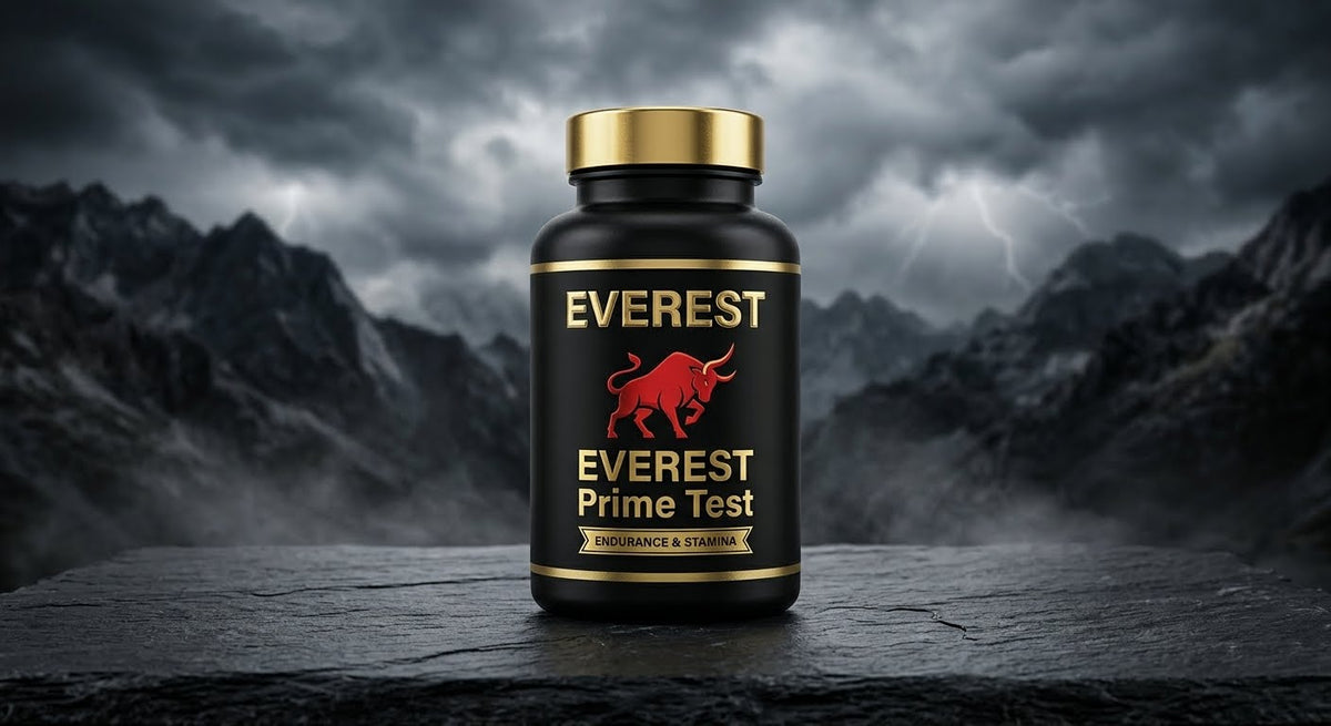 EVEREST Prime Test premium supplement bottle for athletic stamina and golf performance

