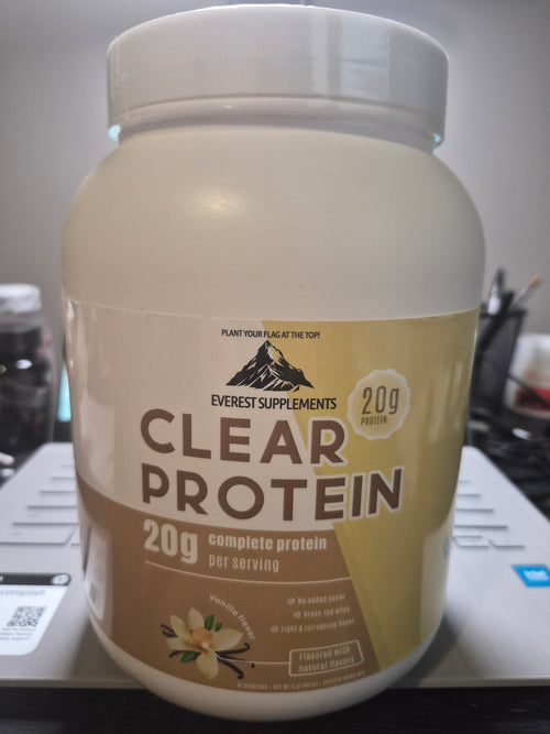 EVEREST Clear Protein front label - 20g whey protein isolate vanilla