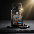 Everest Supplements Shilajit blend bottle on dark slate with capsules